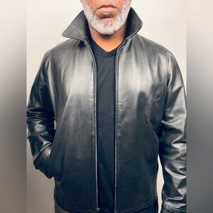 Vintage Y2K Kenneth Cole Black Leather Jacket | Men’s M